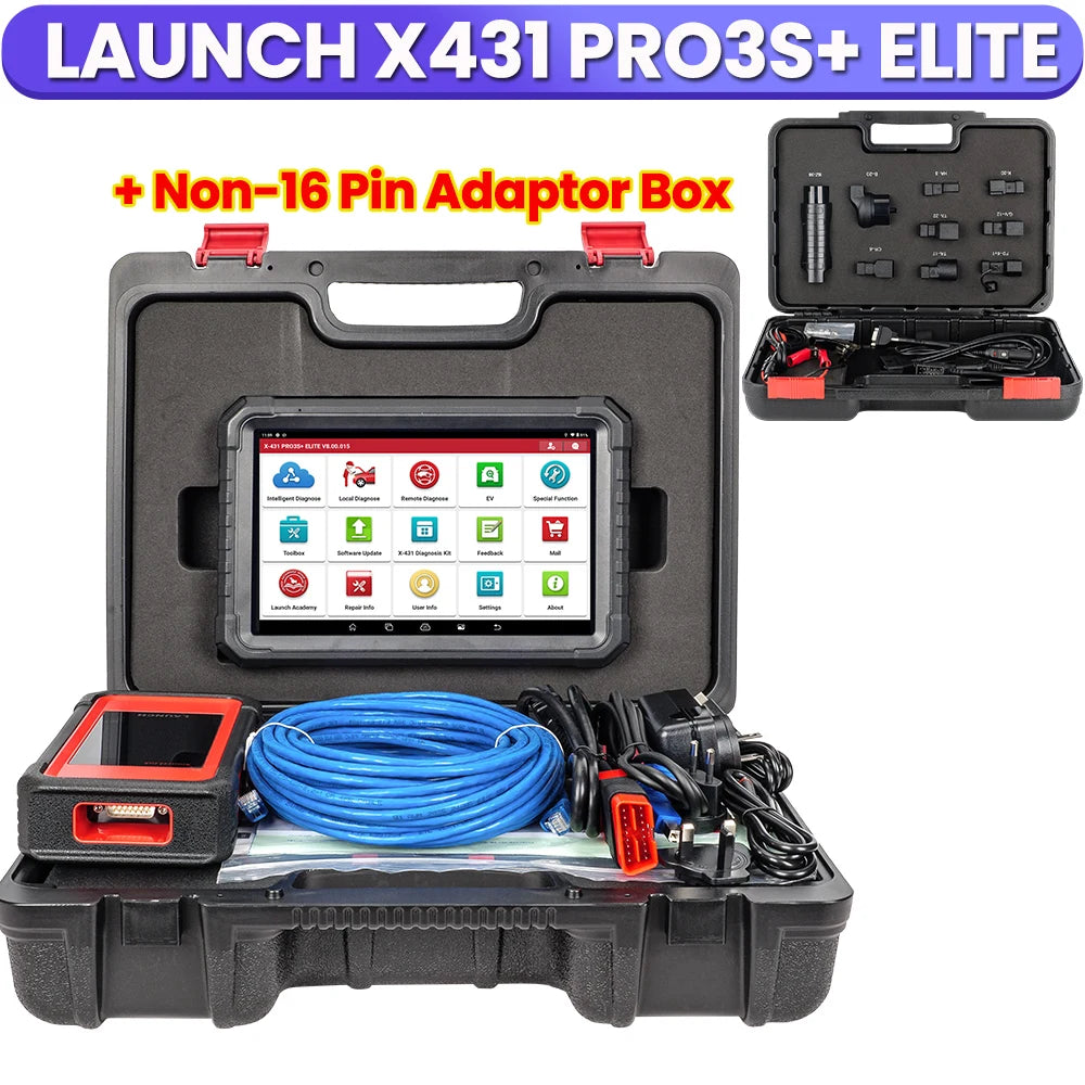 LAUNCH X431 PRO3S+ ELITE Car Diagnostic Tools J2534 Program Topology Map ECU Coding Auto OBD OBD2 Scanner CANFD/DoIP/FCA