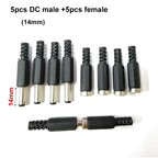 5pcs 10pcs DC female male Power Plug 5.5mm x 2.1mm Male  Female Jack Socket Adapter Connectors Set For DIY Projects Connector