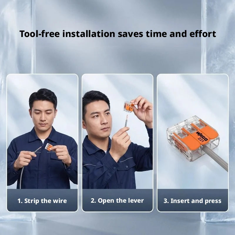10Pcs WAGO 221‑412 221‑413 221‑415 221‑612 221‑613 221‑615 221‑2411 Electrical Wiring Terminal Connectors