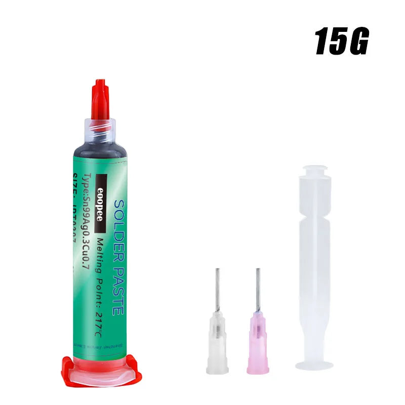 Sn99Ag0.3Cu0.7 Lead Free Solder Paste Needle Tube for PCB/BGA/SMD Soldering USB Socket Repair Tin Welding Solder Paste 20-38um