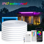 5V Bluetooth RGB LED Neon Strip Light 1M 2M 3M 3AA Battery Box 17Key 24key 44key Remote Control 108Leds/M Waterproof Room Decor