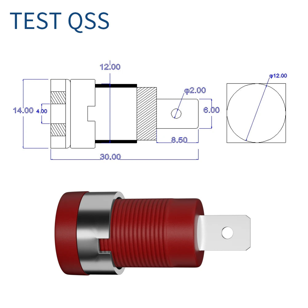 QSS 10pcs 4mm Safety Banana Socket Panel Socket Banana Plug Jack Electrical Connector Tool