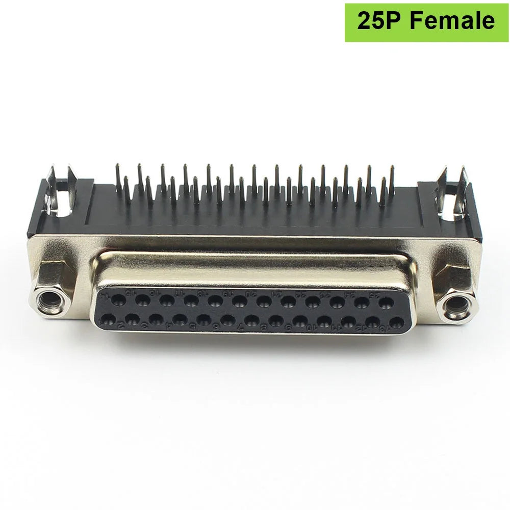 5pcs D-SUB 9 15 25 37 Pin Male Female PCB Connector With Set Screw Plug Socket Adapter Right Angle 2 Rows DB9 DB15 DB25 DB37