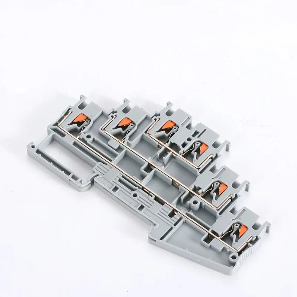 10Pcs PT2.5-3L Din Rail Terminal Block 3 Level Push In Wire Connector 2.5mm² Quick Wiring Electrical Cable Splitter