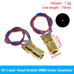 TZT 650nm 5mW 6MM 9MM 12MM Red Point / Line / Cross Laser Module Head Glass Lens Focusable Focus Adjustable Laser Head