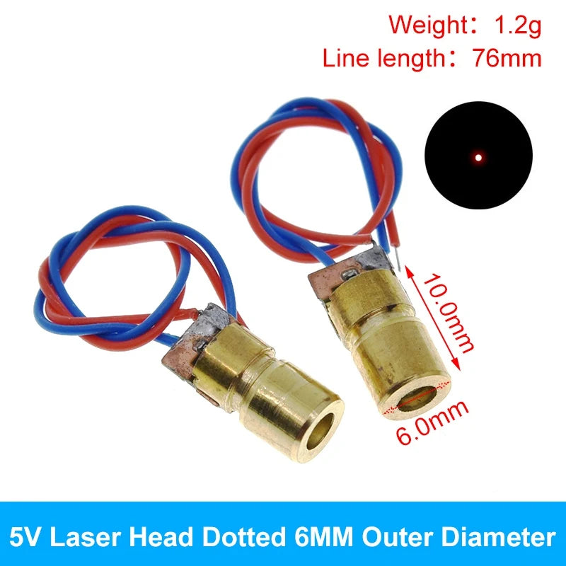 TZT 650nm 5mW 6MM 9MM 12MM Red Point / Line / Cross Laser Module Head Glass Lens Focusable Focus Adjustable Laser Head
