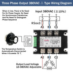 Three Phase AC Voltage Regulating Module Power Regulator Thyristor 380V Solid State Relay Dimming 25A-400A Potentiometer Control