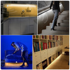 1-5m PIR Motion Sensor LED Strip Lights DC 12V Diode Tape Waterproof Auto On/Off Stairs Wardrobe Closet Kitchen Backlight Light