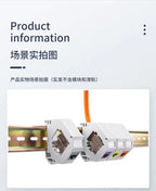 Housing Din-Rail Mounting RJ45 Keystone Jack Holder For Module Labeling Field Earth Spring IP20 Dust-Proof Laptop Box