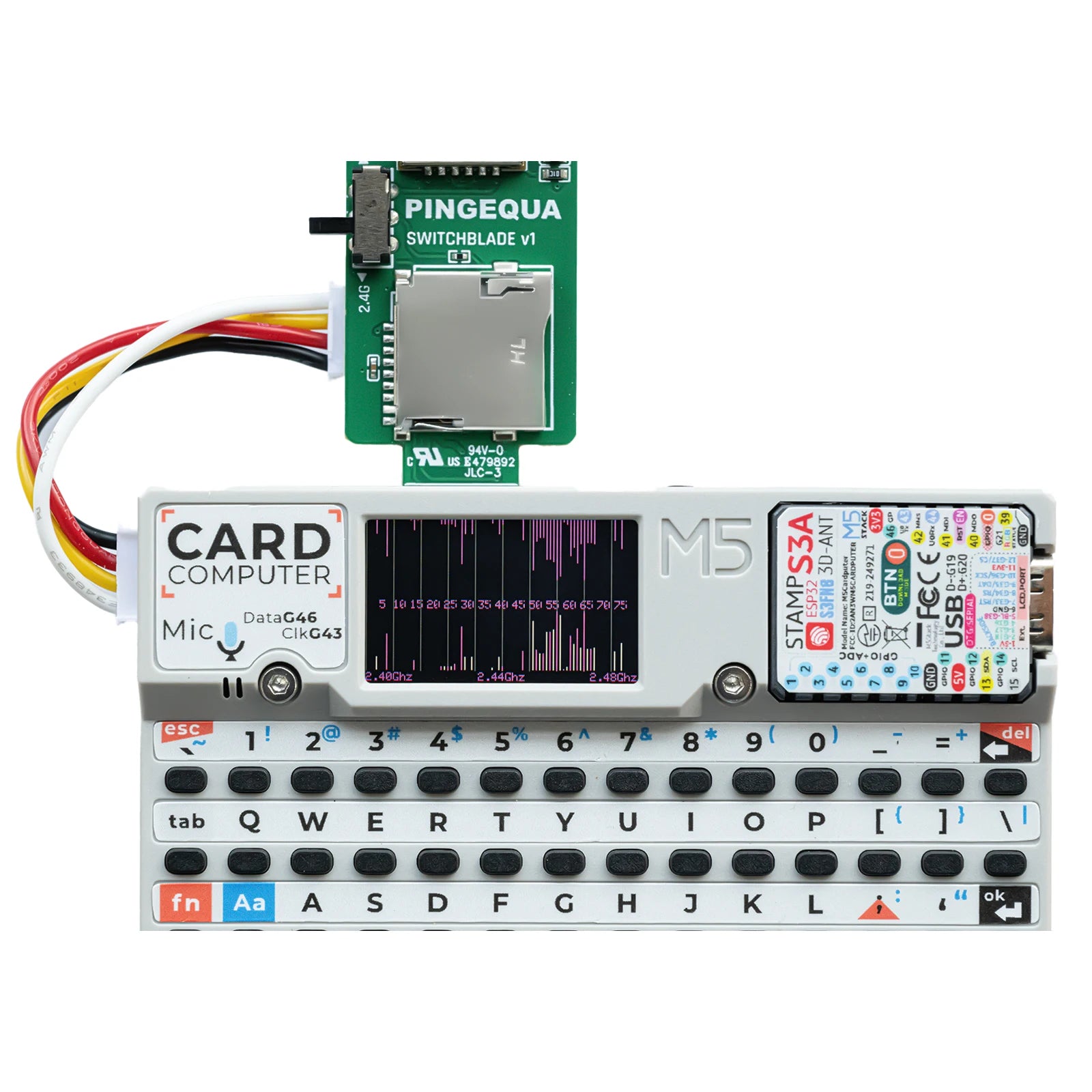 M5Stack Cardputer V1.1 RF 3-in-1 Board NRF24L01+ PA/LNA & CC1101 Sub-GHz Module with MicroSD Slot, Plug & Play IoT Dev PINGEQUA