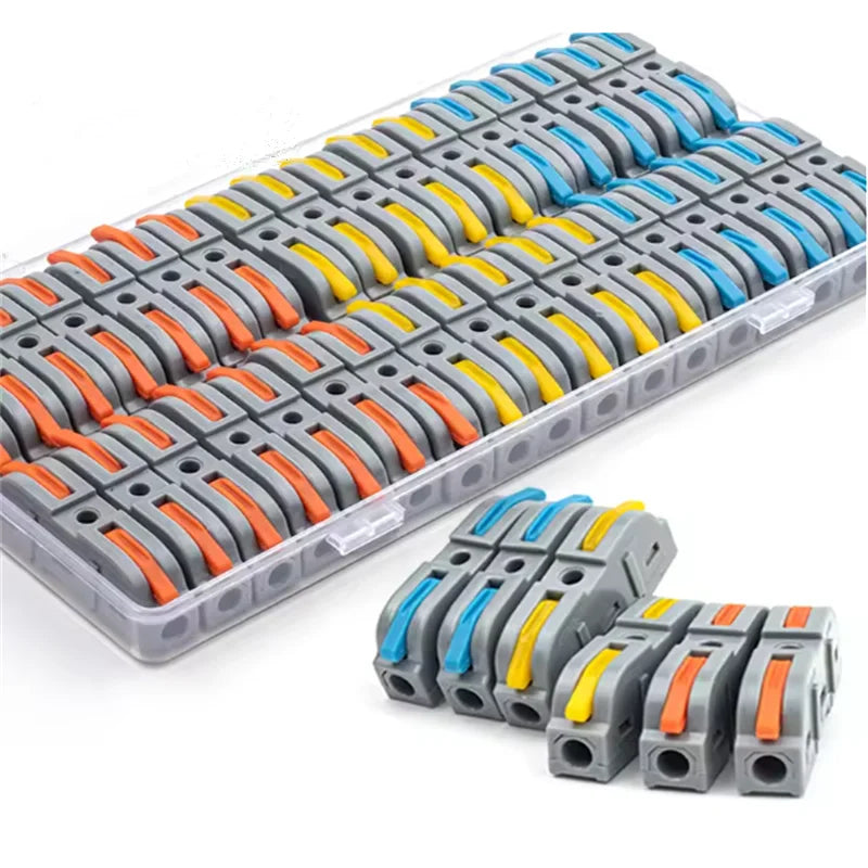 Boxed 34PCS Lever Quick Home Wire Connectors Terminals Conductor Spliceable Butt Wiring Block Reusable Electrical Connectors