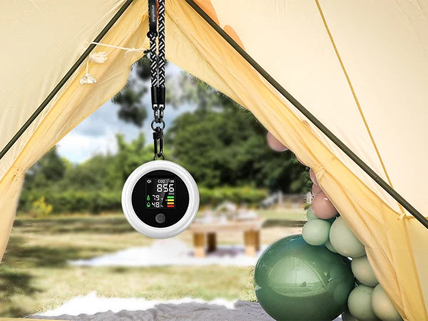CO2 Monitor NDIR Sensor, Air Quality Detector Carbon Dioxide Meter with Temp/Humidity, Portable Indoor Ventilation Tester,