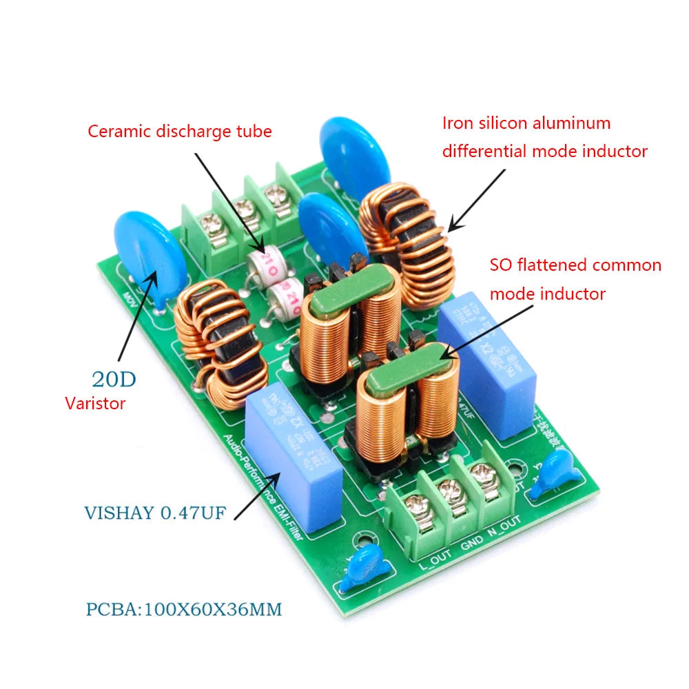 110V 220V AC EMI Filter 15A 20A External Lightning Anti-Interference Power Filtering Board Purifier Amplifier Noise Impurity
