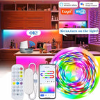 WS2812B 5050 RGBIC Smart LED Strip DC5V Flexible Tuya WIFI RGB Neon LED Light Chasing Effect Lights APP Control for Alexa Google