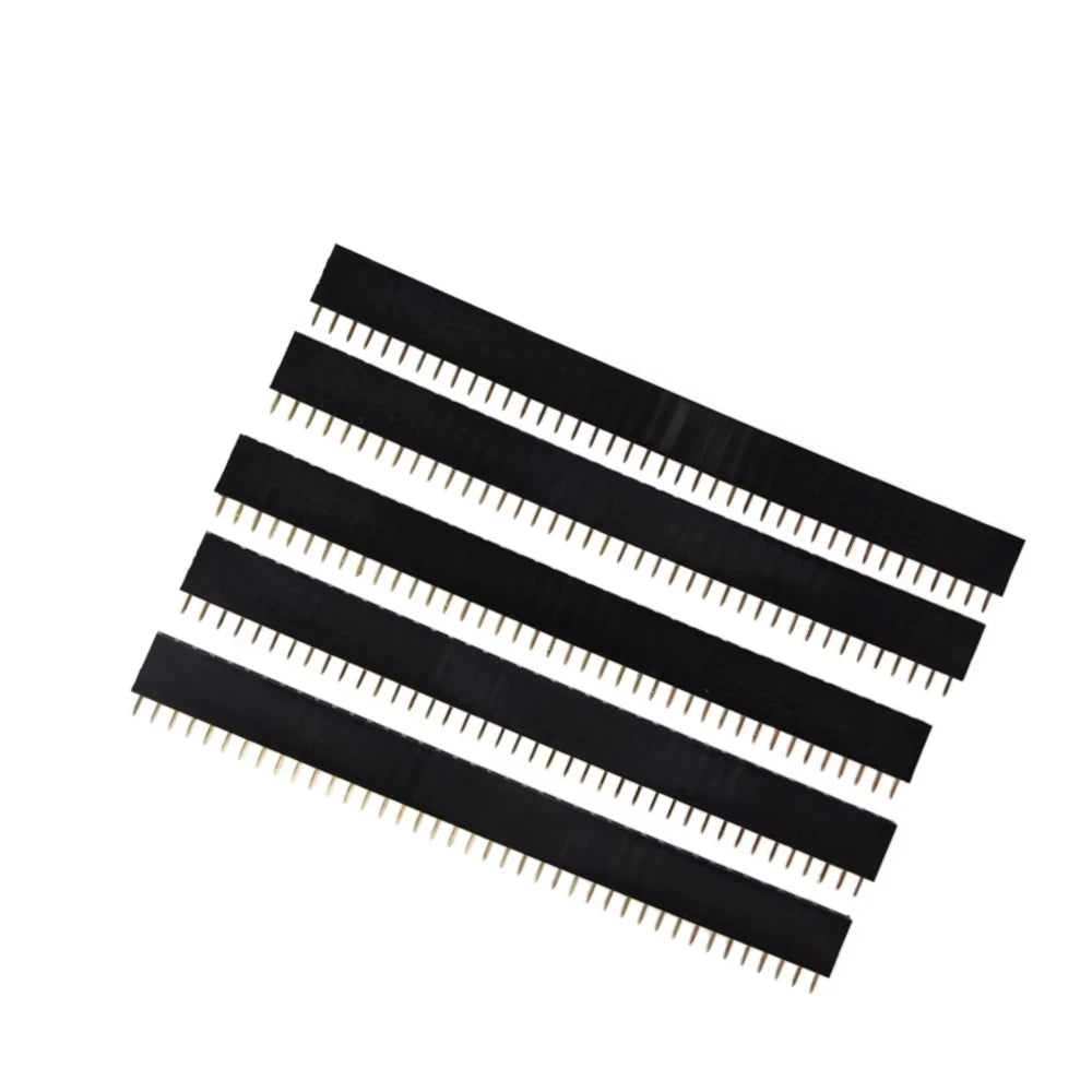 40 Pin 1x40 Single Row Male and Female 2.54 Breakable Pin Header PCB JST Connector Strip for Arduino Black