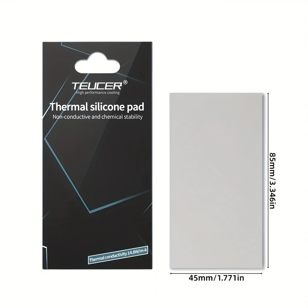 Thermal Silicone Pad 14.8 W/mk, 85*45mm, Non Conductive Heat Resistance High Temperature Resistance For Laptop Heatsink GPU CPU