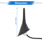 UXCELL AM/FM Radio Signal Antenna Mount 6.5cm Car Radio Aerial with 15-300cm Cable Black Rubber ABS Metal Automotive Electronics