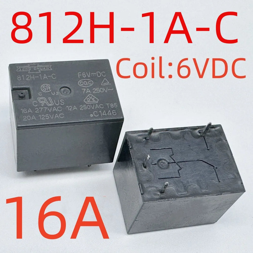 New 812BH-1A-C 812BH-1A-S 812H-1A-C 6V/9V/12V/24V/48V (4123A-16A) Relay 4pins