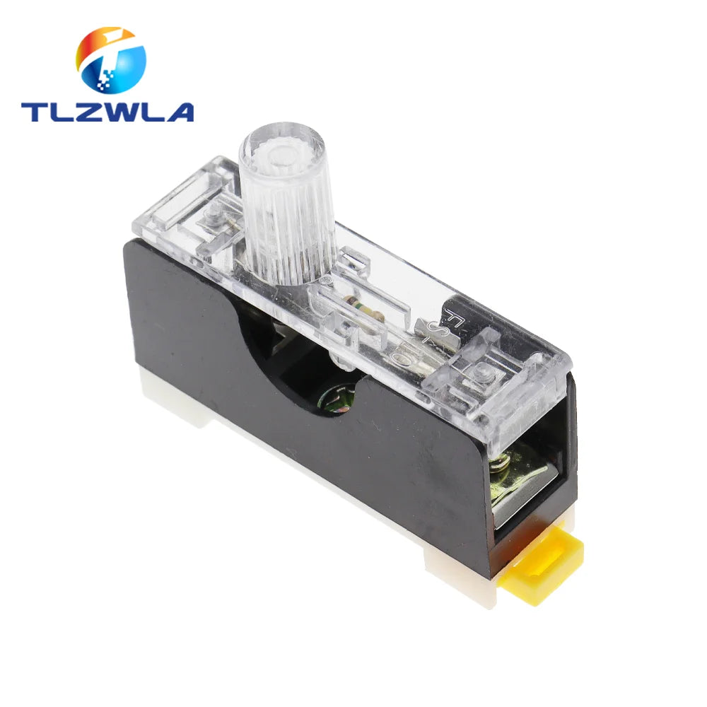 6X30mm 220V Glass Fuse Holder FS-101 FS102 FS103 Din Rail Mount Single Pole 6*30 Fuse Casing 0.5A ~ 30A