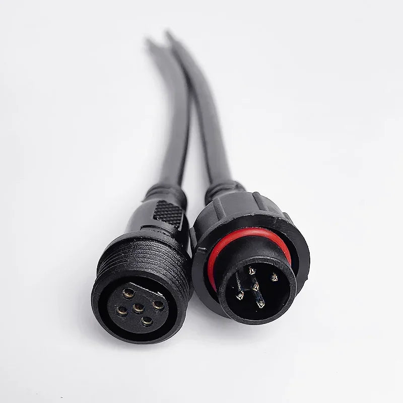 5/20Pcs M16 Waterproof 2 3 4 5 Pin IP65 Cable Wire Plug for LED Strips Male and Female Jack 22mm nut Connector Wire 20CM OD 6mm