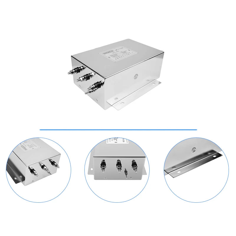 Inverter EMI Filter 15-50a 380/440VAC 50/60Hz Three Phase Power Line Noise Filter CE RoHS Compatible VFD RFI (LC RC Networks)
