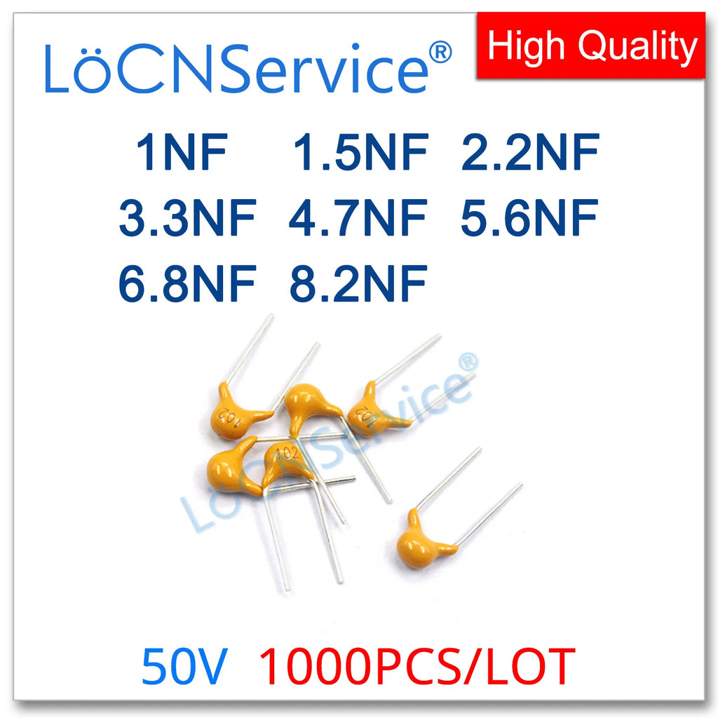 LoCNService 500PCS Green Monolithic Ceramic Capacitor 63V 1PF 10PF 15PF 18PF 20PF 22PF 27PF 1R0 100 150 180 200 220 270 NPO J 5%