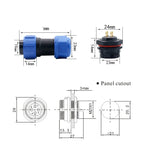 SP20/SP21 Waterproof Aviation Plug Solder Free Male Female Connector with Rear Nut Flange Square Plate 2/3/4/5/6/7/9/12 Pin