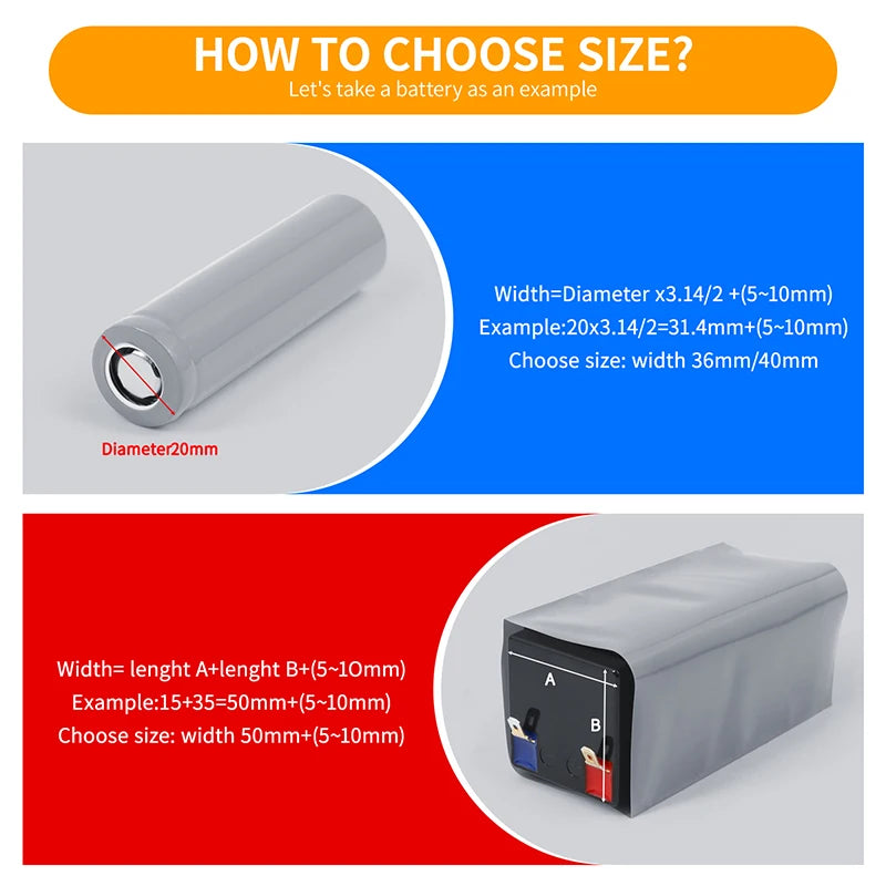 1/5m PVC Heat Shrink Tube Width 50mm ~ 450mm Grey 18650 Lipo Battery Pack Insulated Cable Sleeve Protection Battery Film Wrap