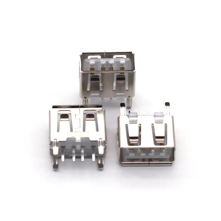 5-100pcs Laptop Motherboard Micro 2.0 USB 4Pin 4 Pin DC White A Type Flat Angle 180 Degree Female PCB Connector Socket Jack Plug