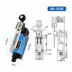 HLTNC 10PCS ME8108 250V 5A Momentary Roller Arm Type AC Mini Micro Limit Switch With 1NO 1NC For CNC Milling Laser Plasma Router