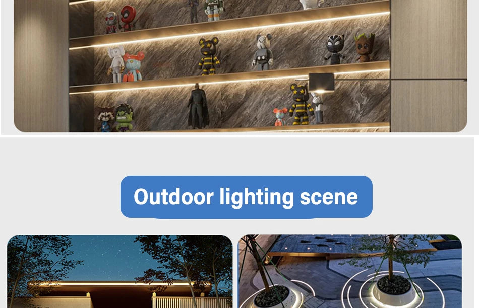 220V COB LED Strip Light High Bright Switch/Dimmable US 110v EU Plug Neon Tape Kitchen Cabinet  lighting Waterproof garden