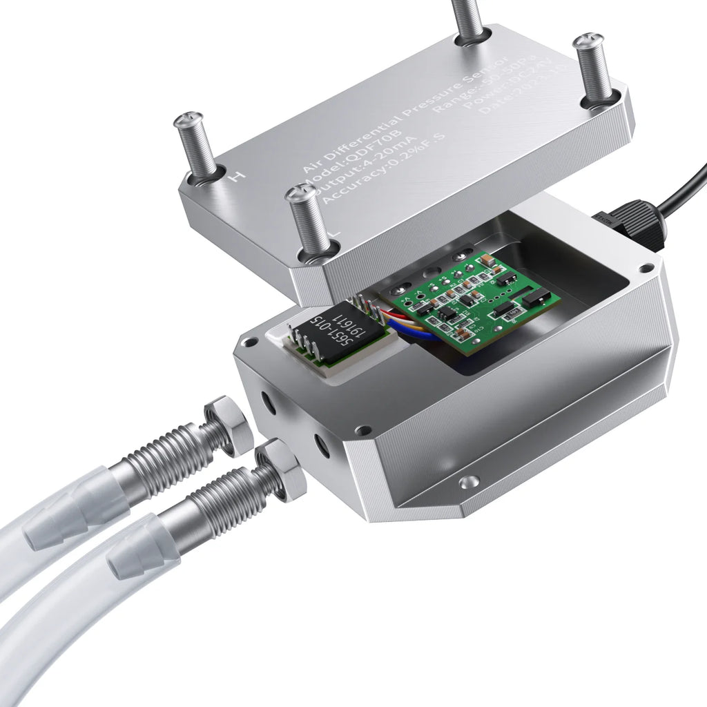 Differential Pressure Transmitter -100-0-100Kpa 4-20mA Differential Pressure Sensor 0-10V Wind Air Differential Pressure Sensor