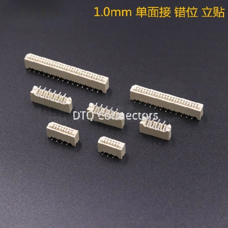 10PCS 1.0mm FPC/FFC Connector LCD Flexible Flat Cable Socket Double Row SMD Vertical Type 4 6 8 10 12 14 18 20 22 24 26 30 Pin
