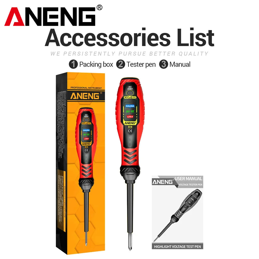 ANENG ST170 Clamp Meter Digital Multimeter Tester 500A AC Current AC/DC Voltage+B18 Highlight Voltage Tester Pen Electrician Set