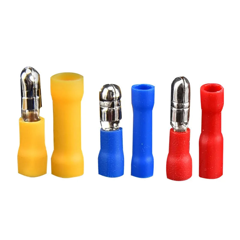 10 Pairs Male Female Bullet Connectors with Insulated Crimp Terminals 22-16 AWG Quick Disconnect Plugs for Audio Wiring