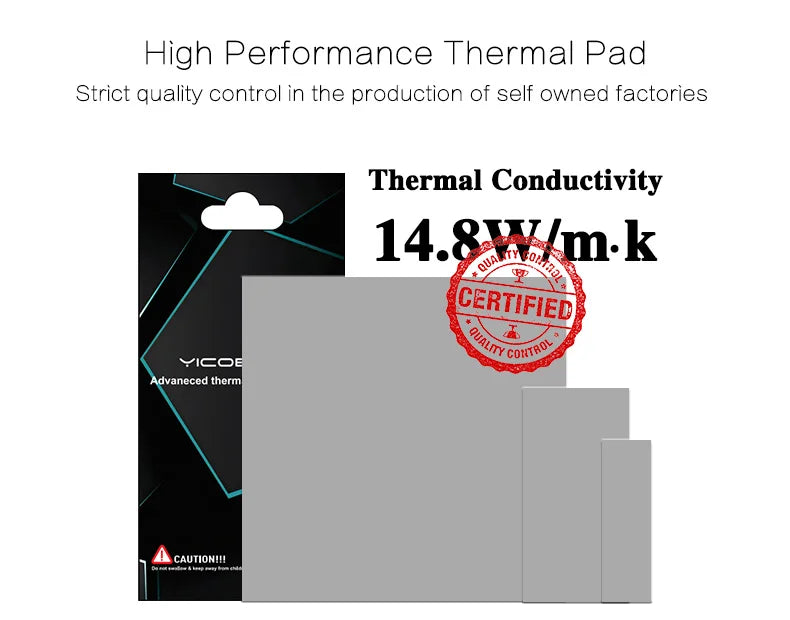 14.8W/mk Heat Conducting Thermal Pad Computer Laptop GPU VGA Video Card CPU Heatsink Cooling Conductive Silicone Grease Shim Mat