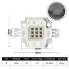 High Power IR Infrared COB LED Chip 10W 900mA 730nm 850nm 940nm Integrated LED Beads For Detect Sensor Flashlight 1Pcs /5Pcs