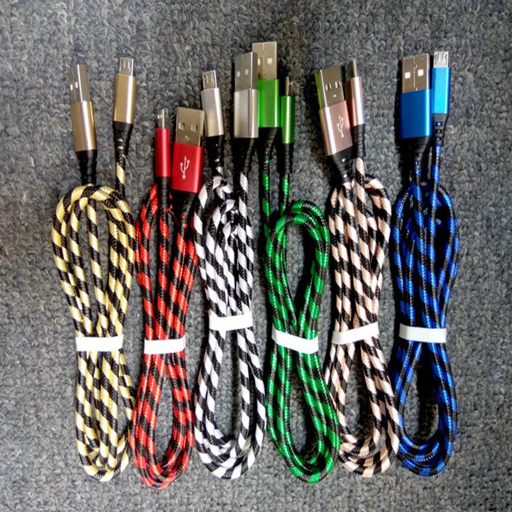 Nylon Braided Wire Charger Cable Micro USB Cable Date Sync 2A Fast Charging For Samsung A3/A5/A7A Huawei Android Mobile Phone