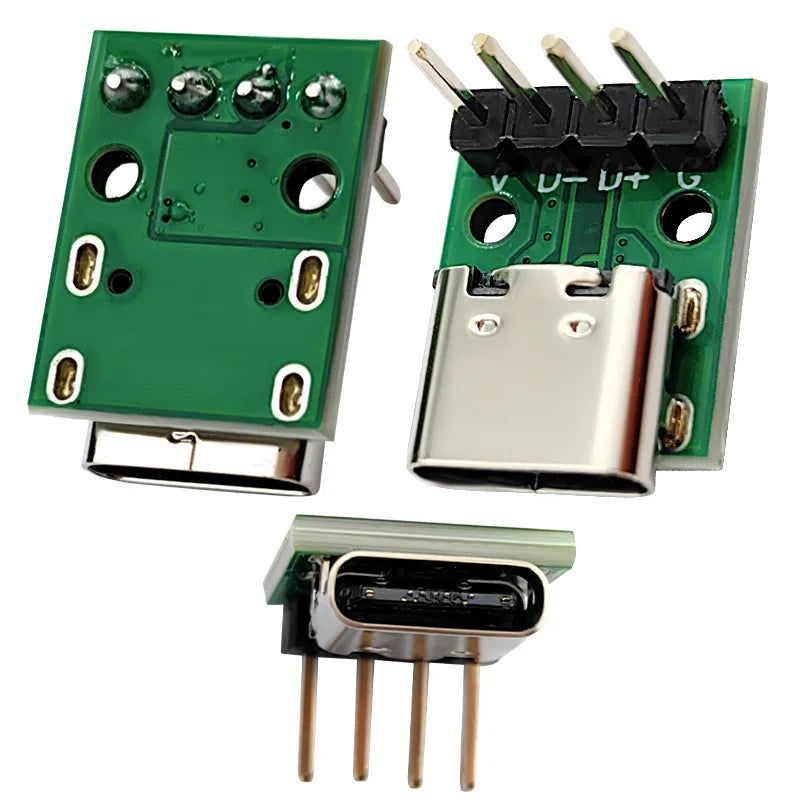 TYPE-C Female Base with Fixed Plate Charging Data Interface USB3.1 Turn the Test Board into 2.54MM Socket