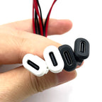 1pcs 4Pin USB C Connector Type-C Waterproof with PH 2.0 Nut Locking Plate Female TPC High Current Fast Charging Jack with CC Pin
