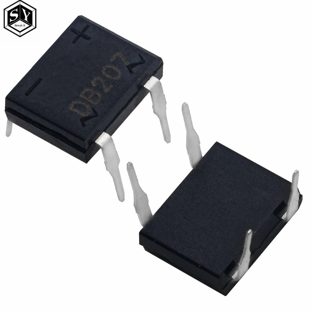 10pcs/lot diode bridge retifica DB207 DIP-4 DB207S DIP4 2A 1000V power diode rectifier 1000v electronic components