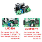 LM2596HV AC/DC to DC Buck Step Down Converter Power Supply Module LM2596 3v 3.3V 5V 6V 9V 12V 15V 24V AC 5V-30V, DC 5V-50V