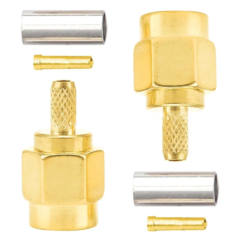 5Pcs SMA Plug SMA-J-1.5 RF Coaxial Connector Female Male Needle Straight Converter for RG174 RG316 LMR100 Crimp Cable
