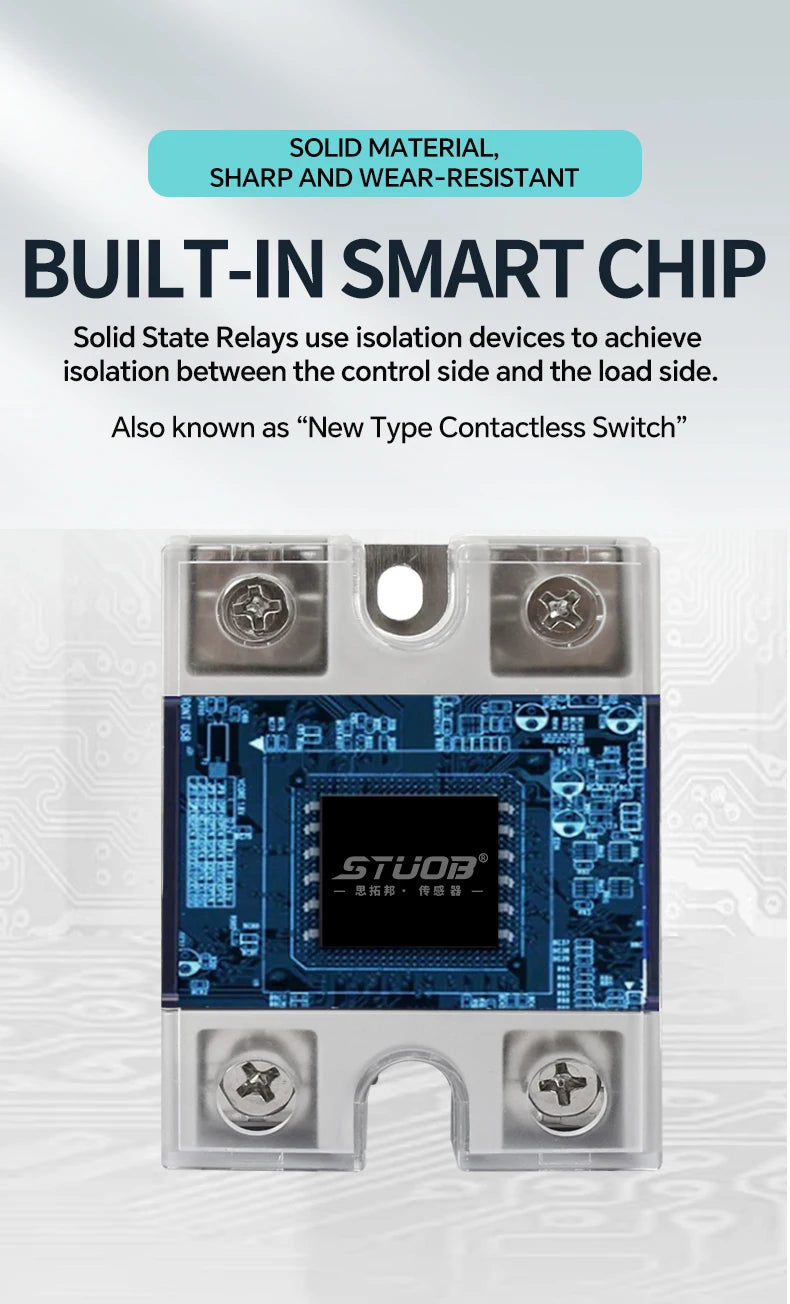 High-voltage Single-phase Solid State Relay Input 4-32VDC to Output 90-480VAC DC to AC SSR 10/25/40A Module Relay