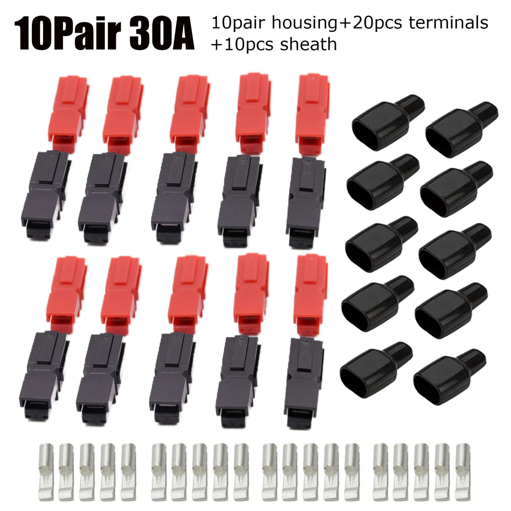 10/20 Pair 15A/30A/45A Amp Plug 600V Compatible For Powerpole Connector With Rubber Dust Cover Sleeves For Electric Equipments