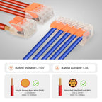 90 PCS Lever Wire Connector Kit Transparent Compact Splicing Push-in 2/3/5 Conductor Electrical Connectors for Easy Wiring