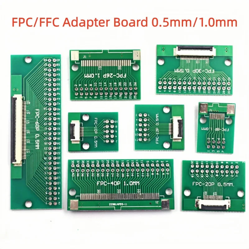 FPC/FFC Adapter Board 0.5mm/1.0mm Pitch Connector Welded Straight to 2.54 Flexible Cable 4P 6P 8P 10P~80Pin Seat for Electronics