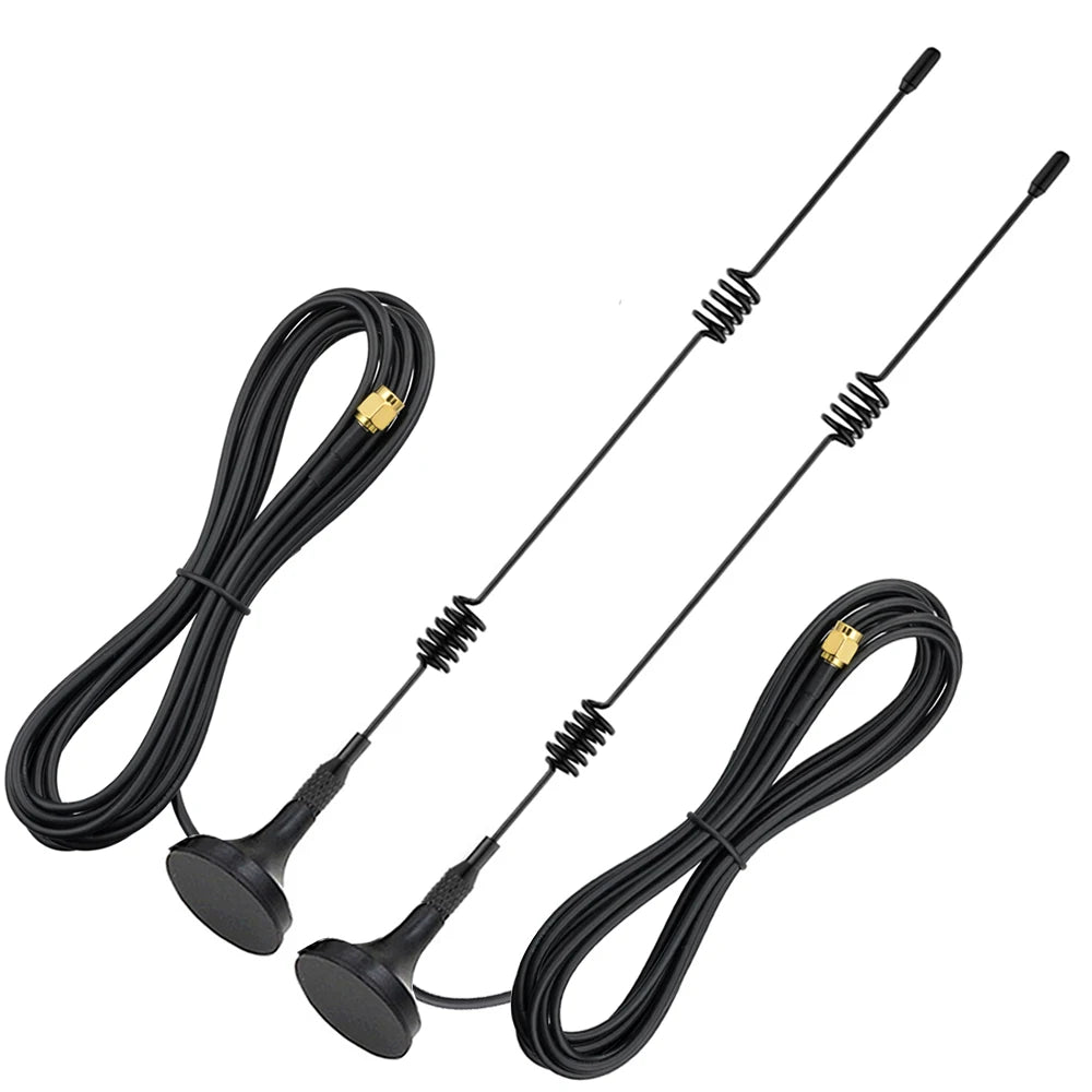2PCS 2.4GHz 5.8GHz Dual Band WIFI Antenna 7dBi Magnetic Base RP SMA Male  with 3M Extension Cable GR174 for Wifi Router Modem