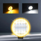 4-Inch LED Round Spot Work Light Combo Flood Driving Amber Fog Lamp For Truck SUV 4WD 4x4 LED Bar Offroad ATV Jeep Tractor