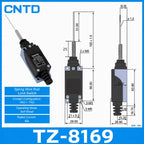 2Pcs CNTD TZ‑8 Series Micro Limit Travel Switch IP65 Waterproof 1NO+1NC 10A 250VAC Industrial Mechanical Position Switch